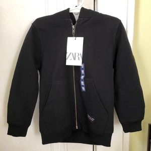 Zara Boys Black Cotton Hoodie Size 6
